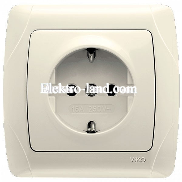 Розетка с заземлением крем VIKO CARMEN 90562008